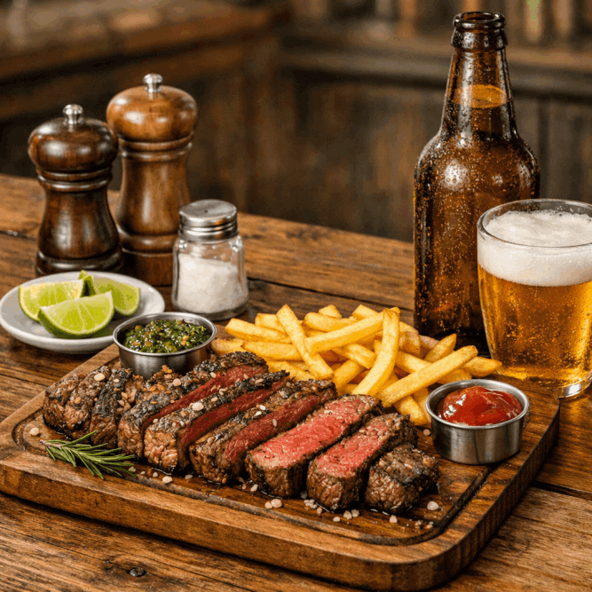 Amendoeira's Bar - Tábua de carne e batatas fritas